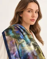Kozmik Renk Dalgaları %100 İpek Twill Eşarp — 3
